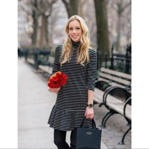 Kate Spade mock-neck stripe knit mini dress